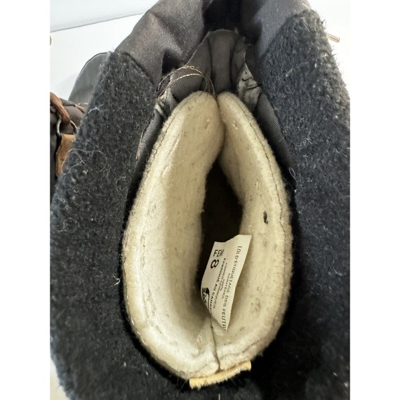 Sorel Kaufman Caribou Snow Boots Made in Canada Women's US 8 Excellent Black Tan - Picture 8 of 12